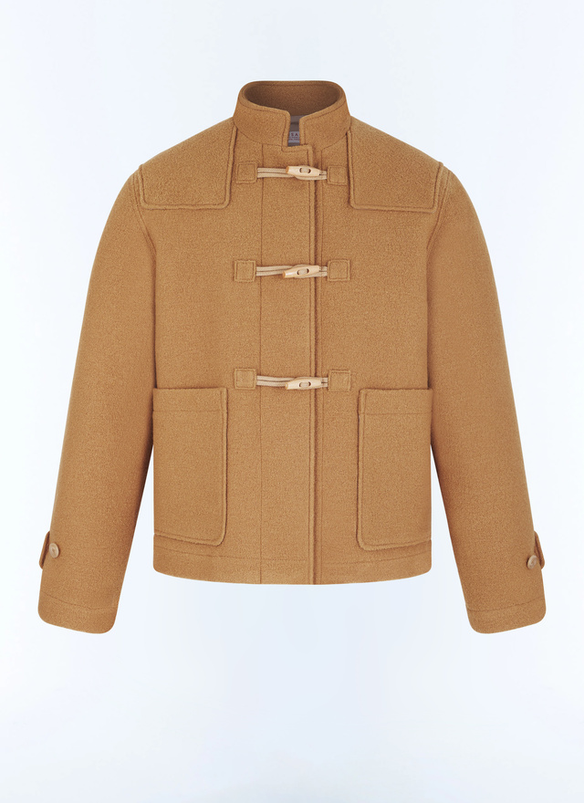 Men's camel brown coat Fursac - M3GUFL-GM04-A006