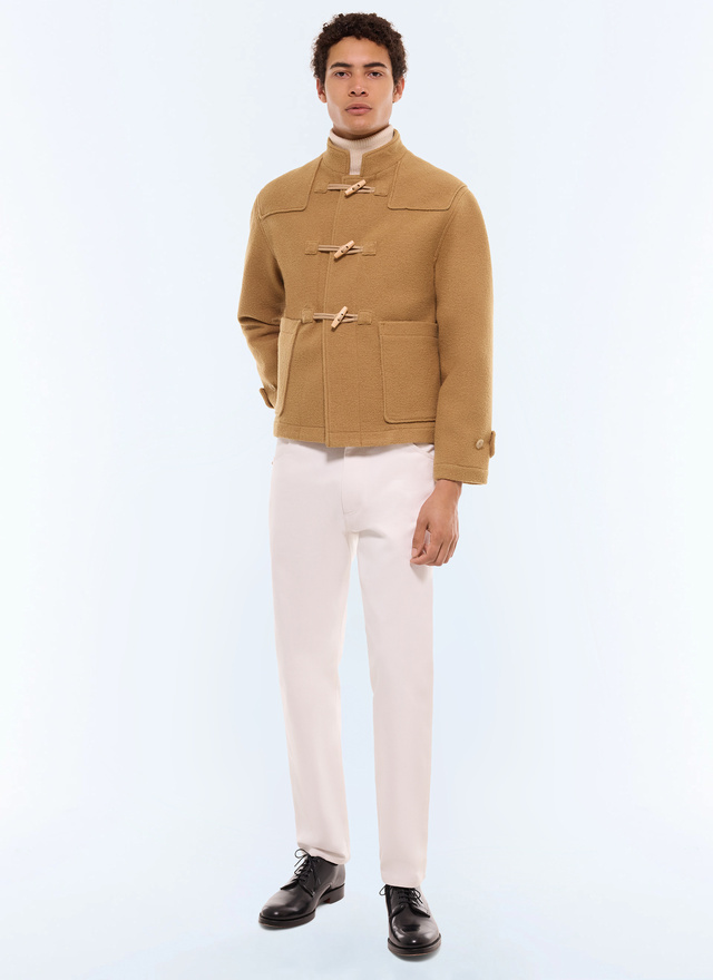 Men's camel brown coat Fursac - M3GUFL-GM04-A006