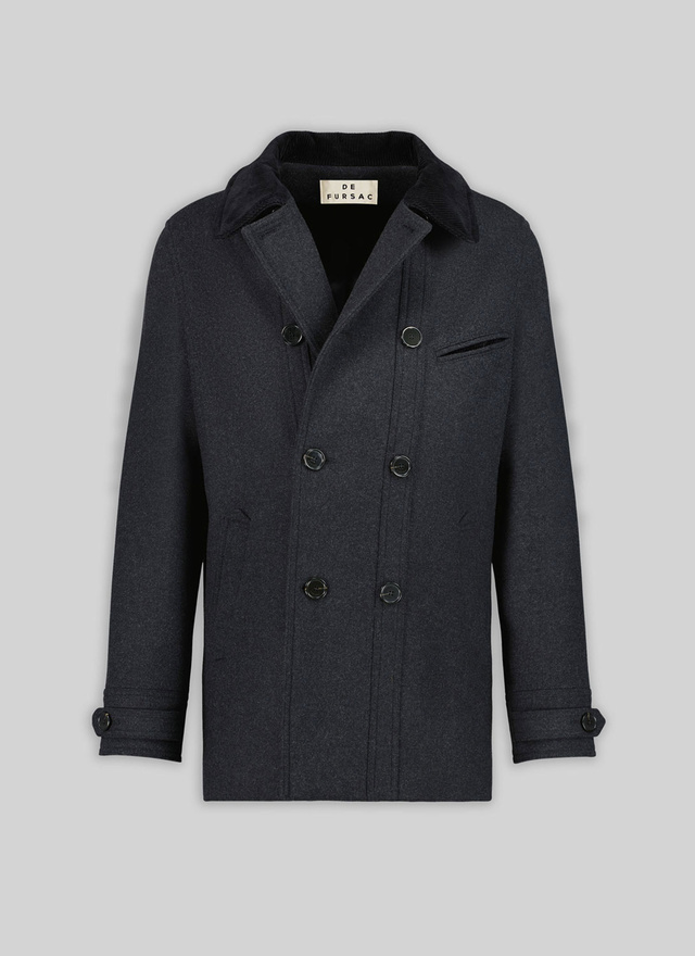 grey long peacoat