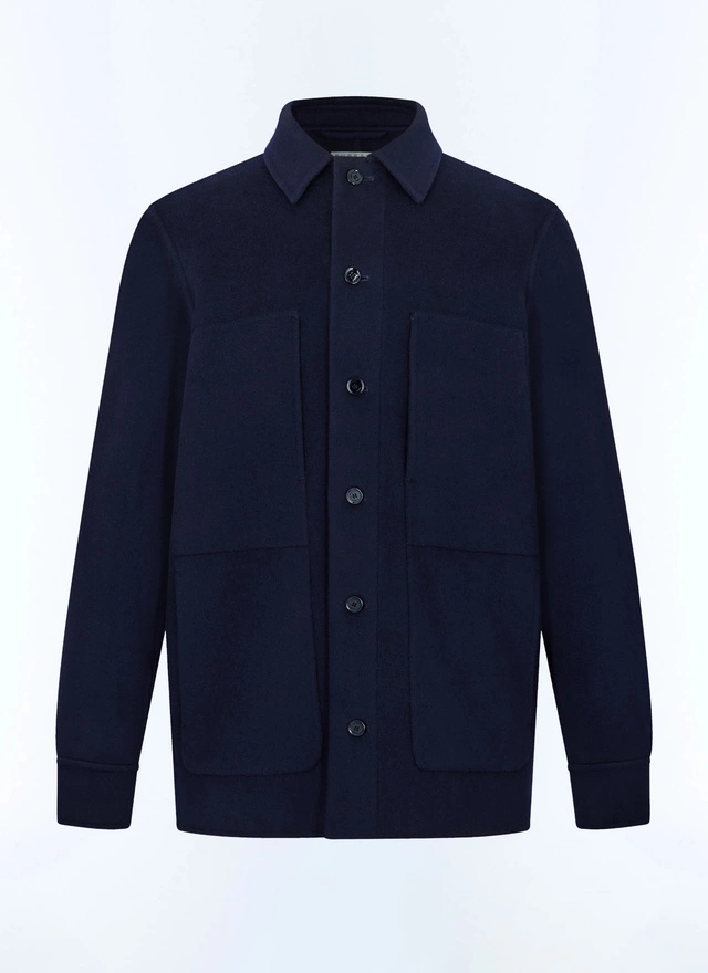 Men's blue, navy blue woolen cloth coat Fursac - M3FADA-FM13-D030