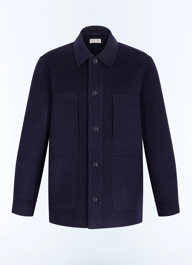Men's blue, navy blue wool coat Fursac - M3FADA-JM13-D030