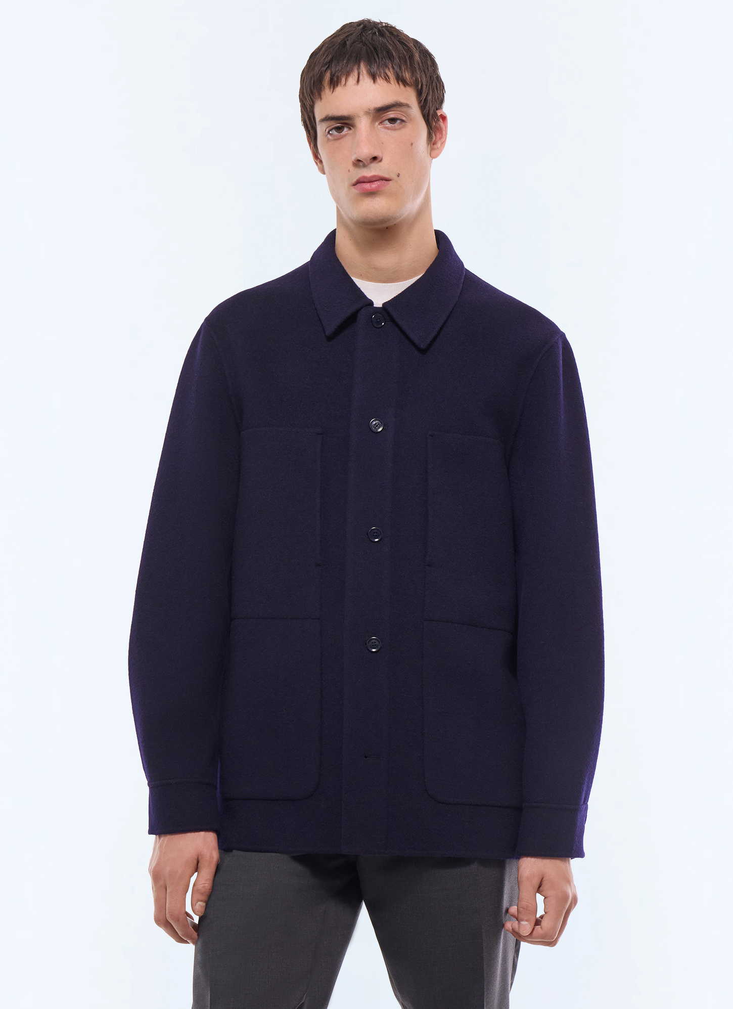 Men's coat navy blue wool Fursac - M3FADA-JM13-D030