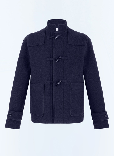 Men's blue, navy blue felted duffle wool coat Fursac - M3GUFL-GM04-D030