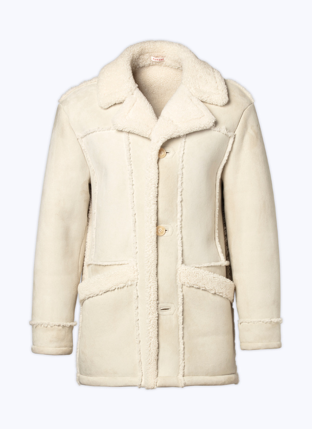 Men's ecru coat Fursac - M3CURL-CL01-A002