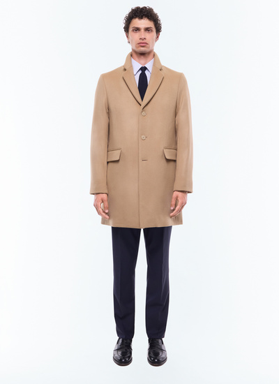 Men's coat beige wool and cashmere broadcloth Fursac - M3EKOM-RM31-A006