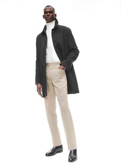 Men's charcoal grey coat Fursac - M3CUSH-GM31-B021