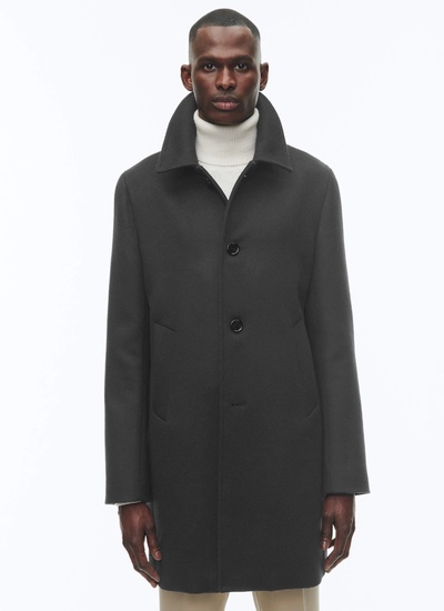 Men's coat charcoal grey woolen cloth and cashmere Fursac - M3CUSH-GM31-B021