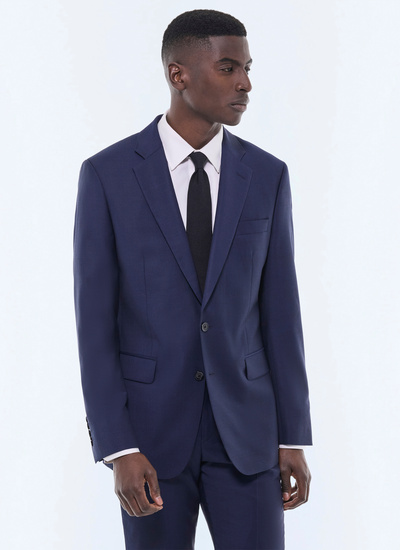 Costume homme bleu carbone faux-uni toile de laine vierge Fursac - C3EVIP-FC36-D031