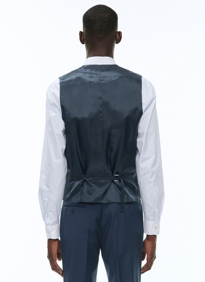 Costume homme Fursac - Costume 3 pièces en caviar de laine bleu - caviar C3AVOX-AC13-34