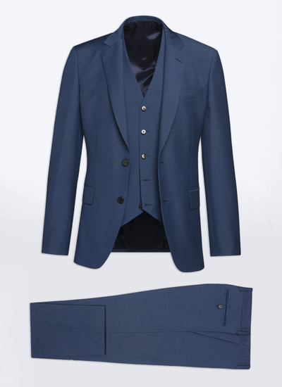 Costume homme Fursac - Costume 3 pièces bleu en serge de laine bleu saphir C3AVOX-F502-35