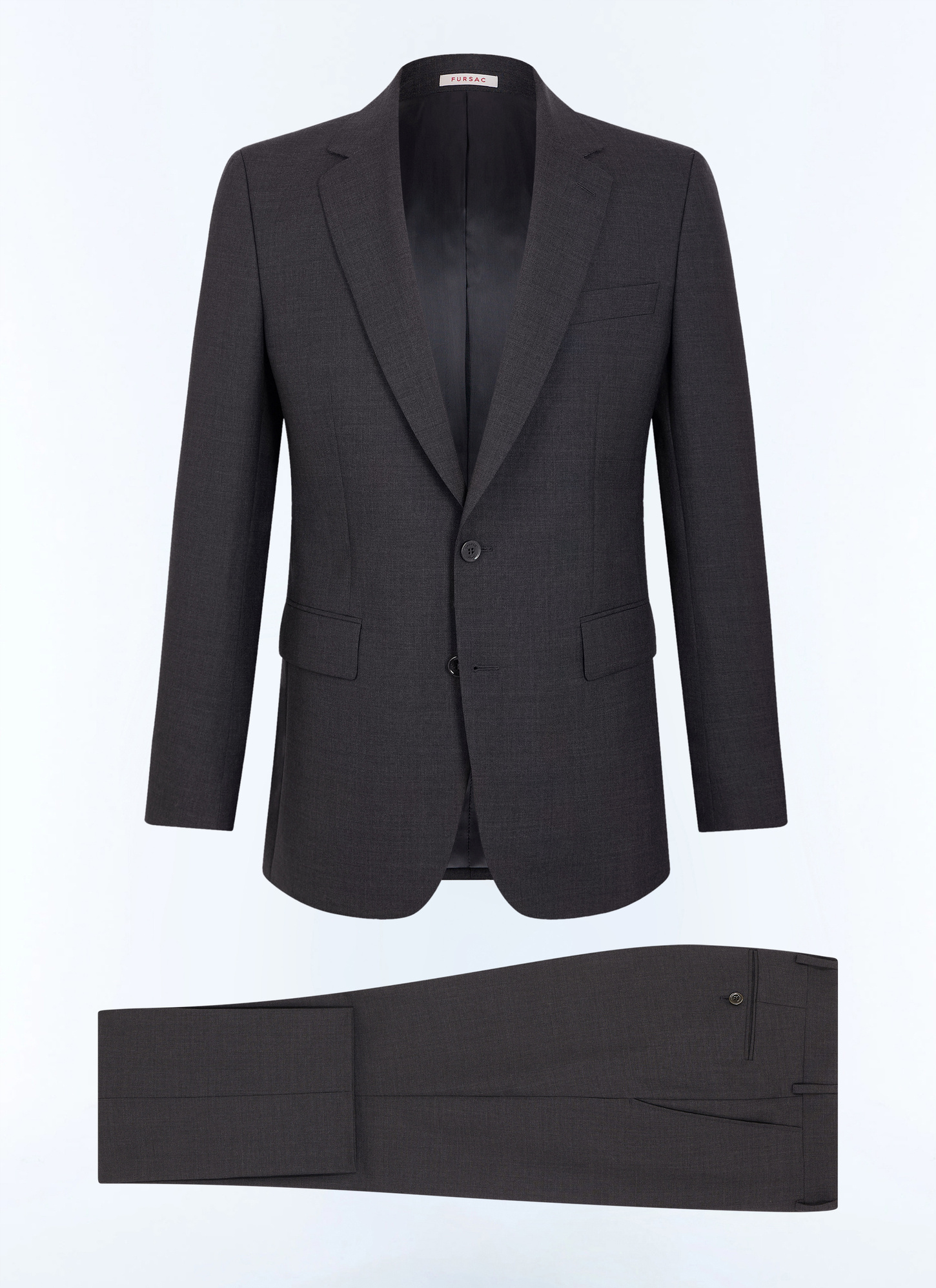 Costume acier homme tissu principal: 100% laine viergedoublure ceinture: 58% polyester, 42% cotondoublure jambes: 100% polyesterdoublure poches: 58% polyester, 42% coton Fursac - C3FOXA-BV01-B022