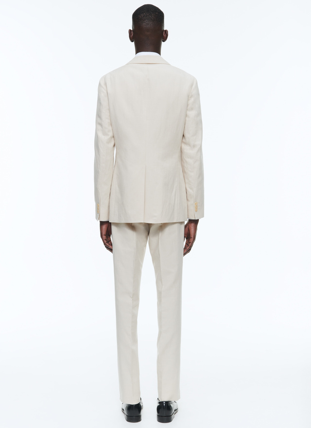 Costume beige homme toile de coton et lin Fursac - C3DODI-DX03-A005
