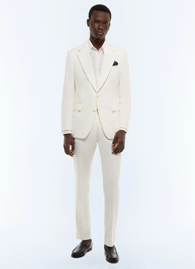 Costume homme blanc coton et lin Fursac - C3JADA-JX08-A001