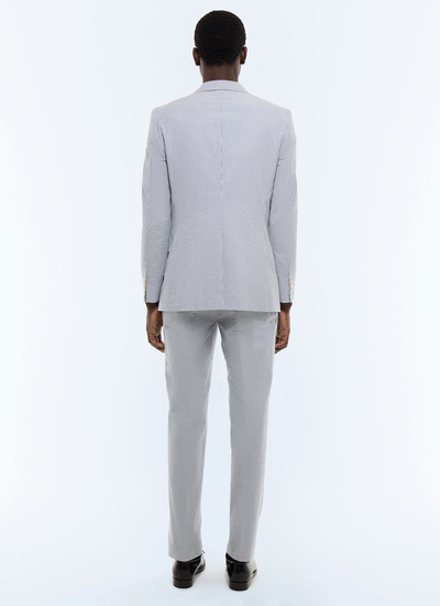 Costume bleu homme seersucker de coton biologique Fursac - C3JADA-LX15-D039