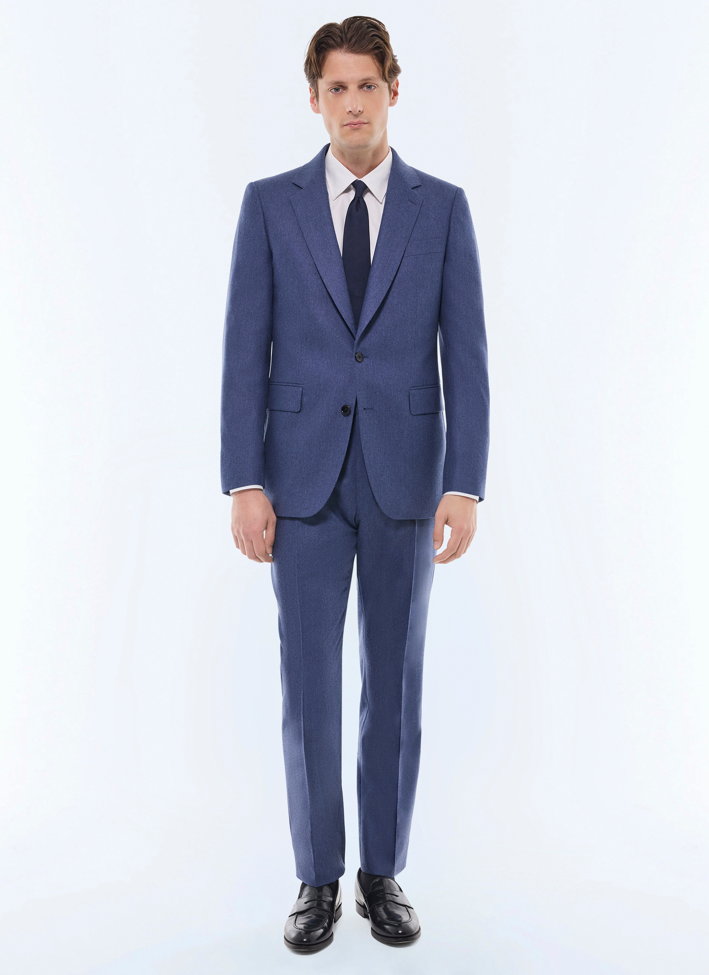 Costume homme bleu denim flanelle de laine certifiée Fursac - C3FOXA-EC29-D012