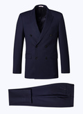 Costume croisé en toile de laine bleu marine - 23EC3VOCA-BC51/31