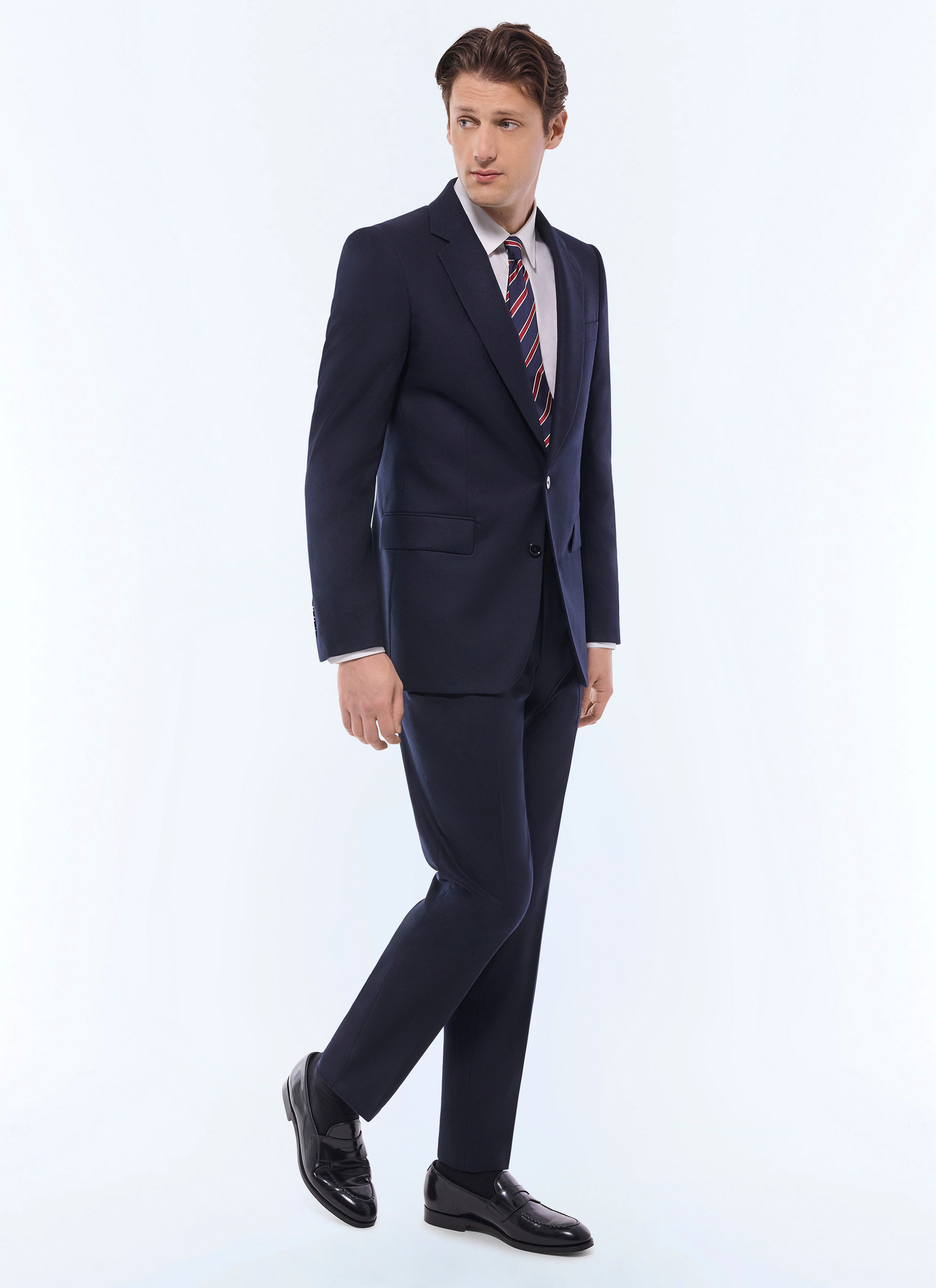 Costume homme bleu marine flanelle de laine vierge certifiée Fursac - C3EXUN-EC29-D030