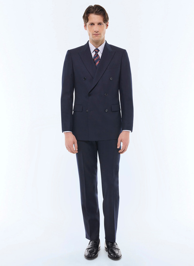 Costume homme bleu marine flanelle de laine vierge certifiée Fursac - C3FOCA-EC29-D030