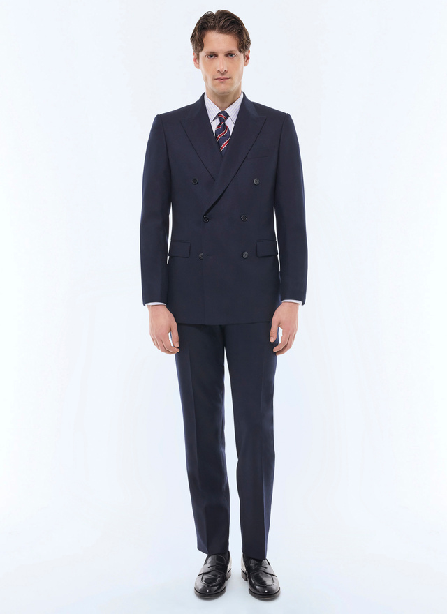 Costume homme bleu marine flanelle de laine vierge certifiée Fursac - C3FOCA-EC29-D030