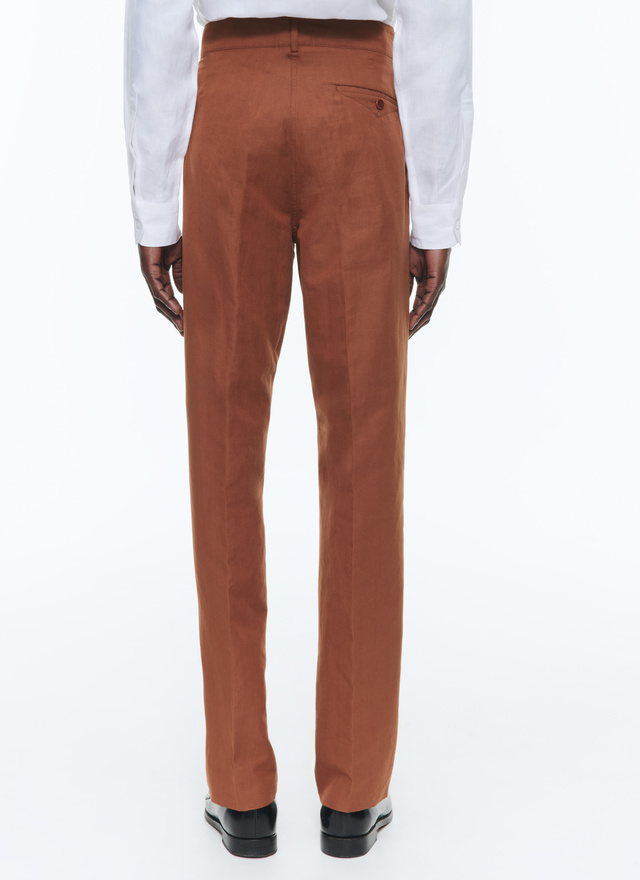 Costume brun homme toile de lin et coton Fursac - C3DANA-DX06-G005