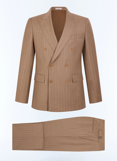 Costume camel homme tissu principal: 100% laine viergedessous col: 80% polyester, 20% viscose doublure corps: 100% viscose doublure manches: 57% viscose, 41% acétate, 2% cupro Fursac - C3FOCA-LC13-A011
