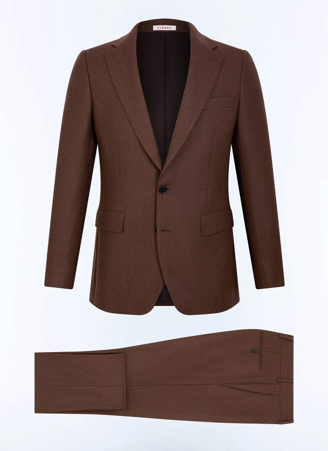 Costume homme marron tissu principal: 100% laine viergedessous col: 80% polyester, 20% viscosedoublure corps: 100% viscosedoublure manches: 57% viscose, 41% acétate, 2% cupro Fursac - C3JEXU-LC17-G018