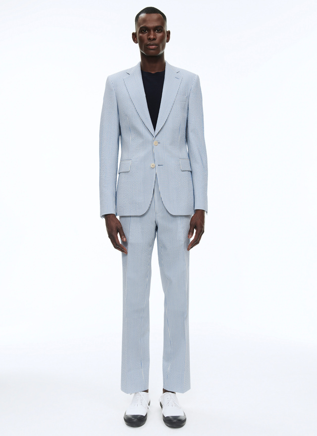 Costume rayures blanches et bleues homme Fursac - 23EC3BULL-BX05/34