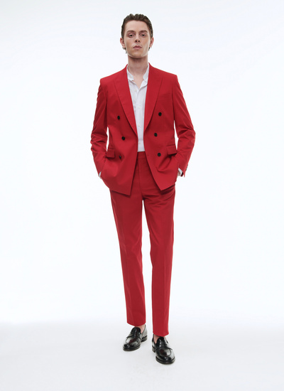 Costume homme rouge gabardine de coton Fursac - 23EC3BAPA-BX02/79