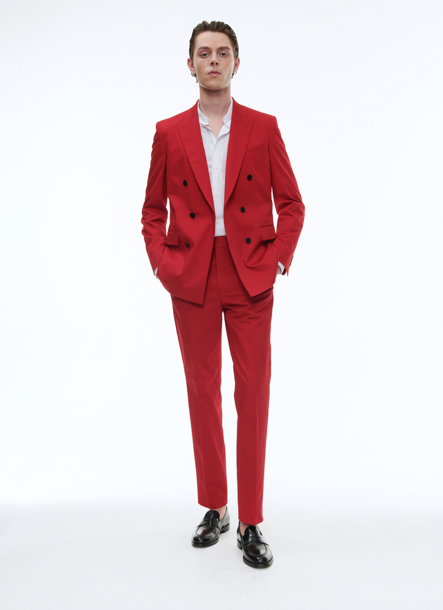 Costume homme rouge gabardine de coton Fursac - C3BAPA-BX02-79