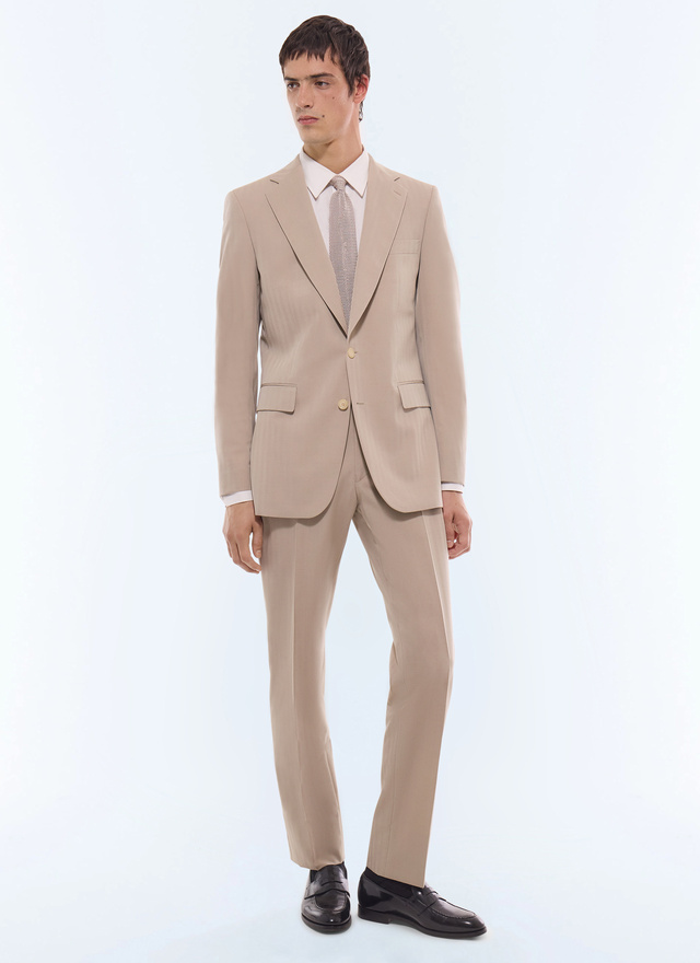 Costume homme beige laine vierge Fursac - C3JEXU-JC04-A006