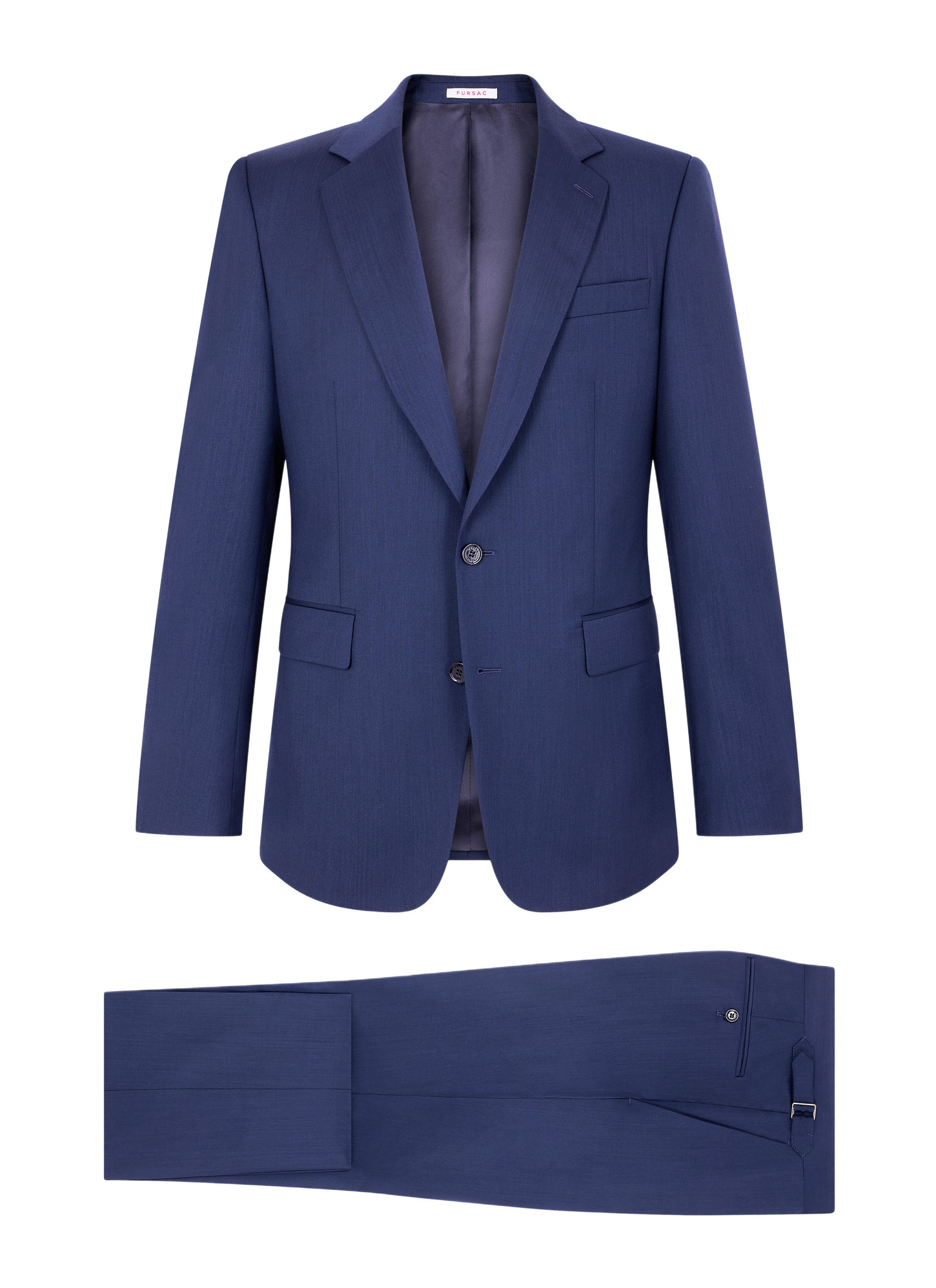 Costume homme Fursac - Costume ajusté en laine à chevrons bleu carbone - motif chevrons ton sur ton C3GREG-GC15-D031