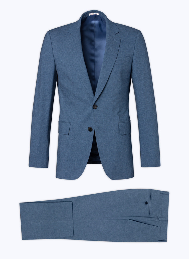 Costume bleu clair homme mélange de coton sablé Fursac - 23EC3AXUN-BC07/35