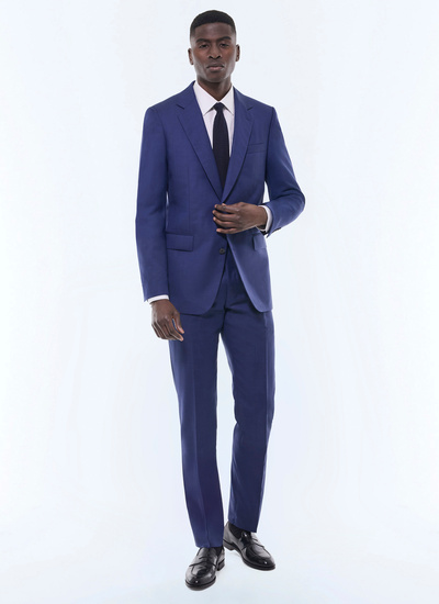 Costume homme bleu pétrole toile de laine vierge Fursac - C3EXUN-EC37-D032