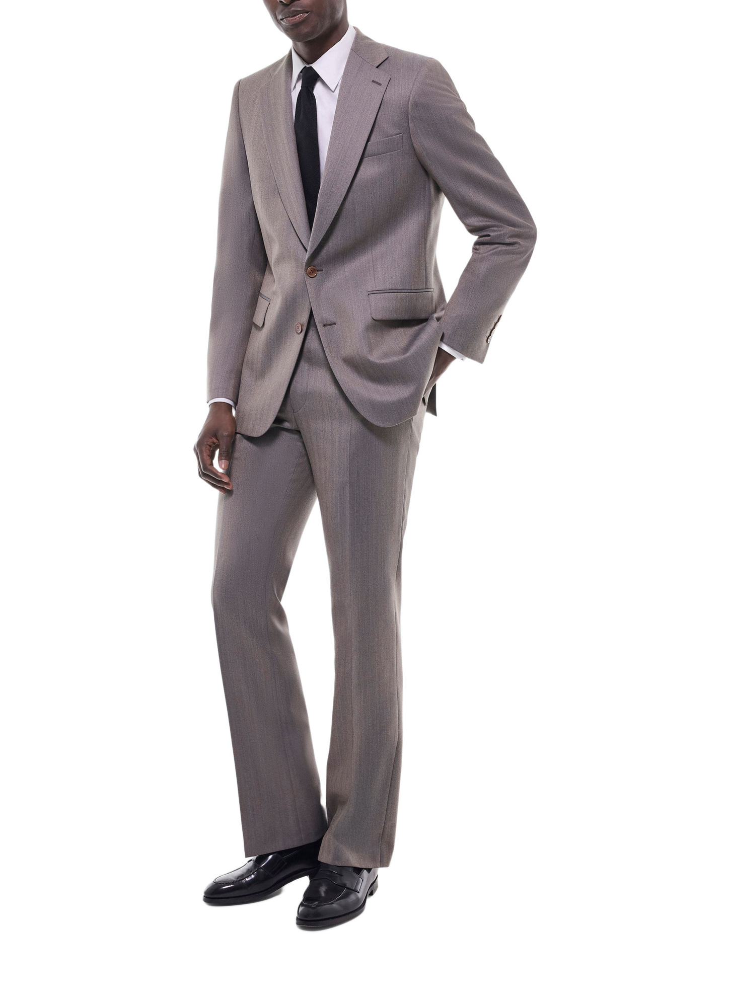 Costume homme marron taupe laine vierge Fursac - C3FEXU-GC05-G014