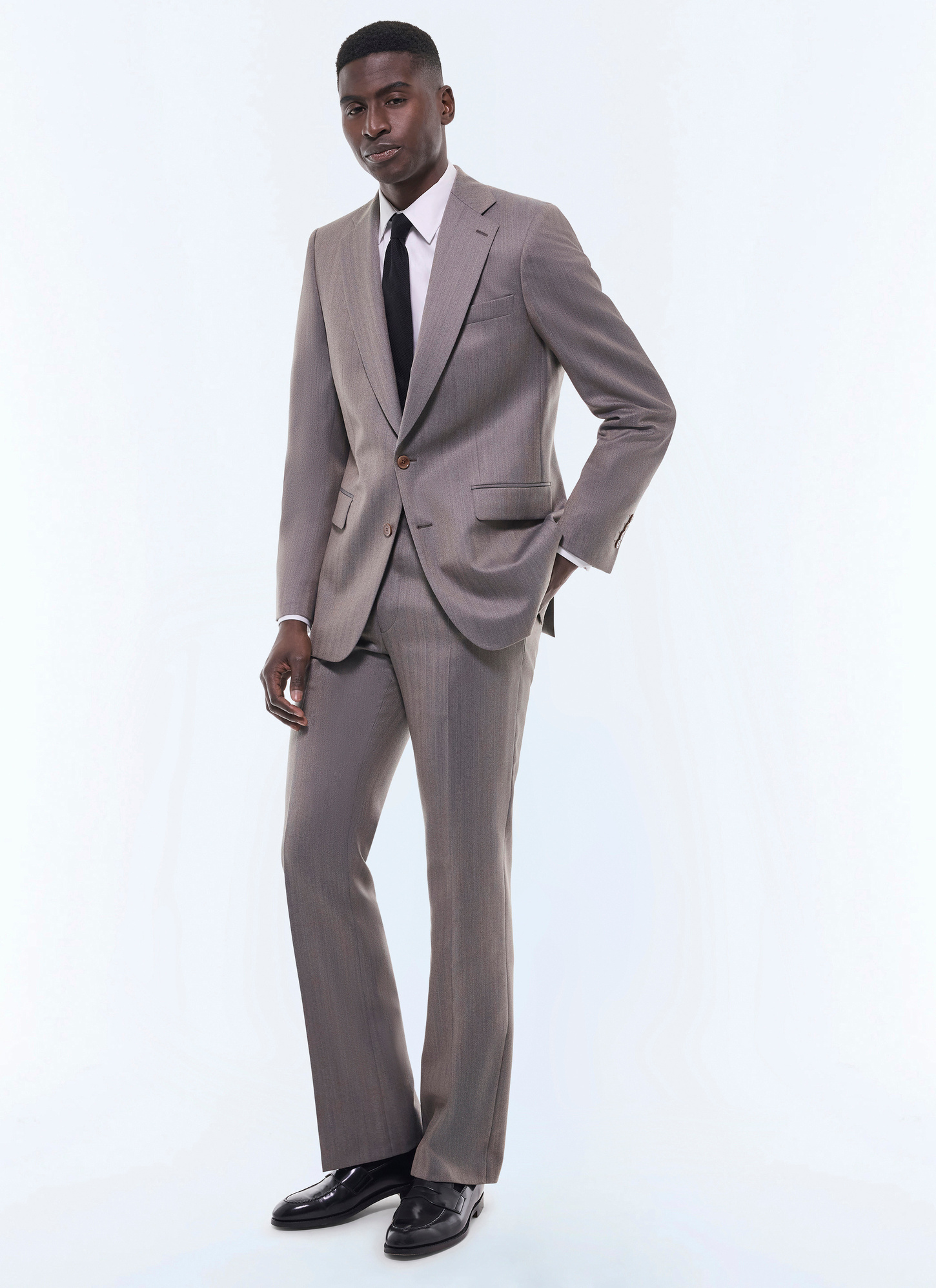 Costume homme marron taupe laine vierge Fursac - C3FEXU-GC05-G014