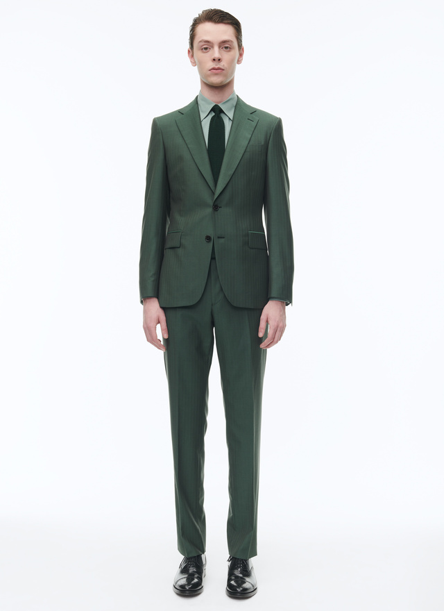 Costume homme vert anglais laine vierge à effet solaro Fursac - C3AVRA-CC26-H011