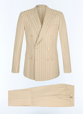 Costume croisé en coton et lin à rayures - C3FOUG-JC40-A005