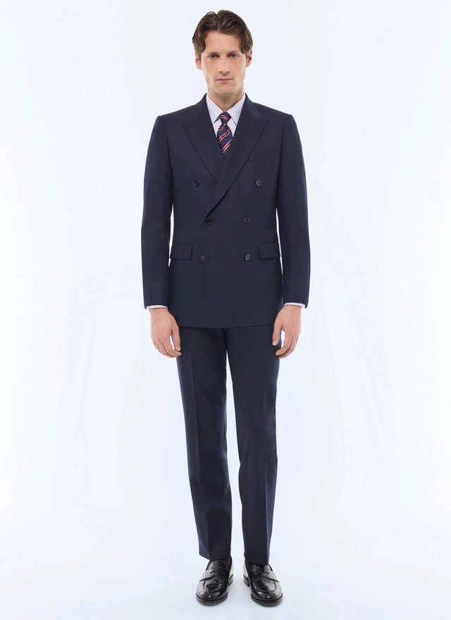 Costume homme bleu marine flanelle de laine vierge certifiée Fursac - C3FOCA-EC29-D030