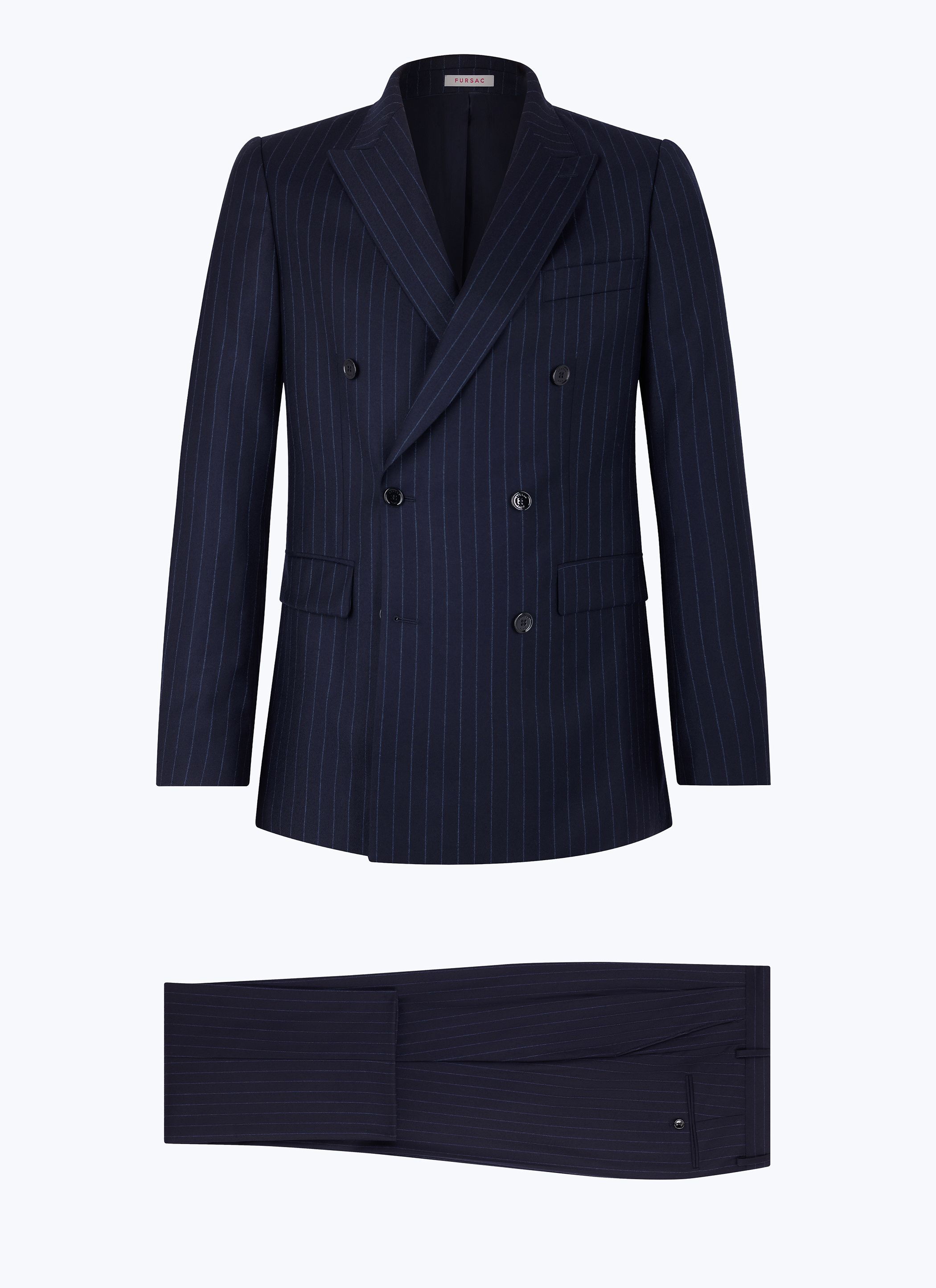 Costume Hiver Renoma - Bleu Marine Rayé - Veste Taille 50 Et Pantalon Taille 42 - Laine - État Excellent
