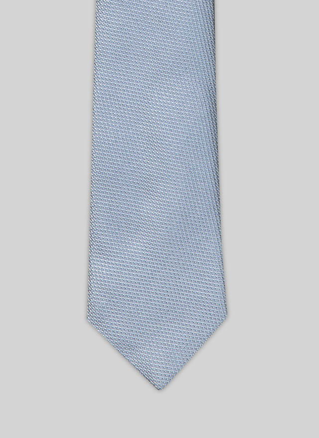 Cravate homme bleu ciel grenadine de soie Fursac - F2OTIE-NR00-39