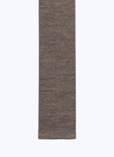 Cravate homme gris taupe laine Fursac - F2CTIE-CA25-B010
