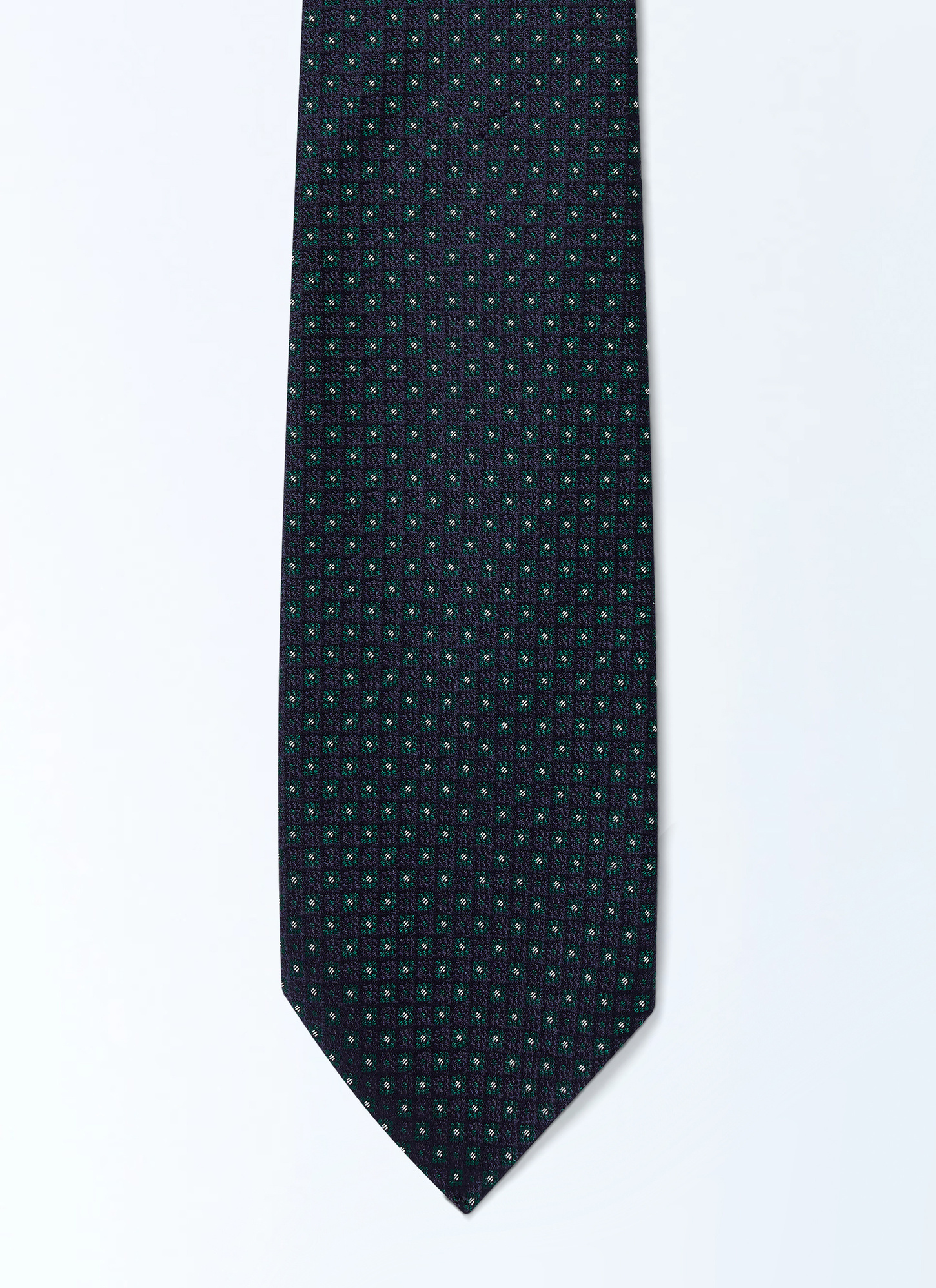 Cravate homme bleu marine jacquard de soie Fursac - F2OTIE-FR19-D030