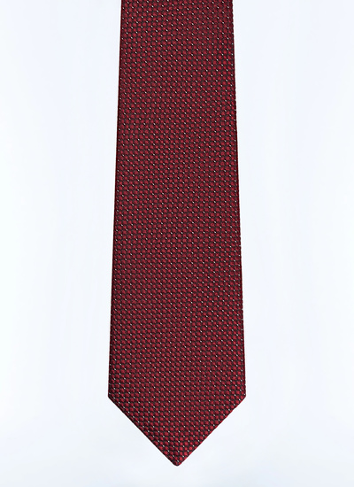 Cravate homme bordeaux jacquard de soie Fursac - F2OTIE-GR50-C014
