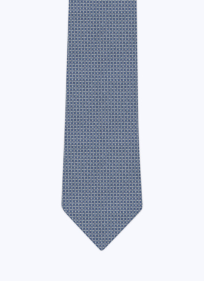 Cravate homme bleu clair jacquard de soie Fursac - 23EF2OTIE-BR32/35