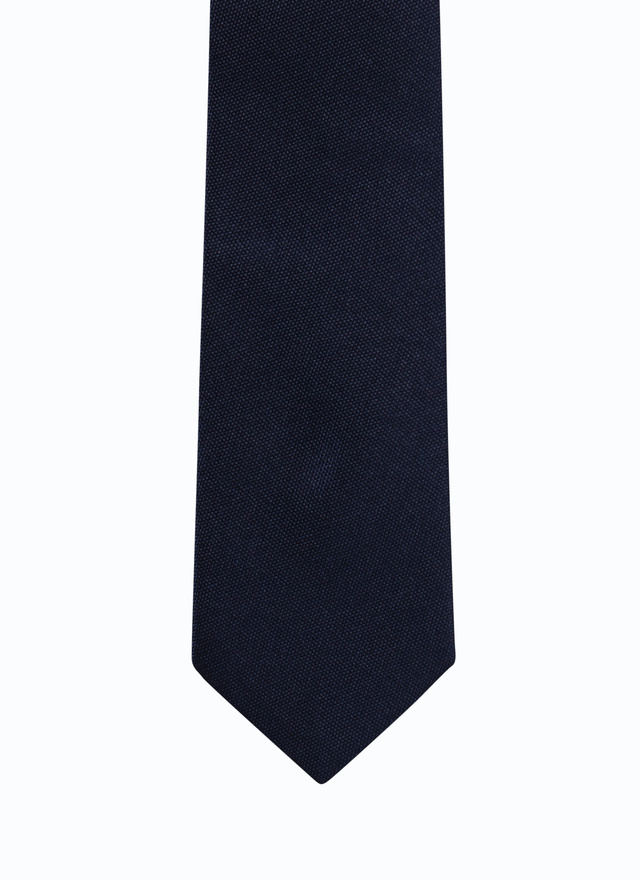 Cravate homme bleu marine jacquard de soie Fursac - 21EF2OTIE-PR03-30