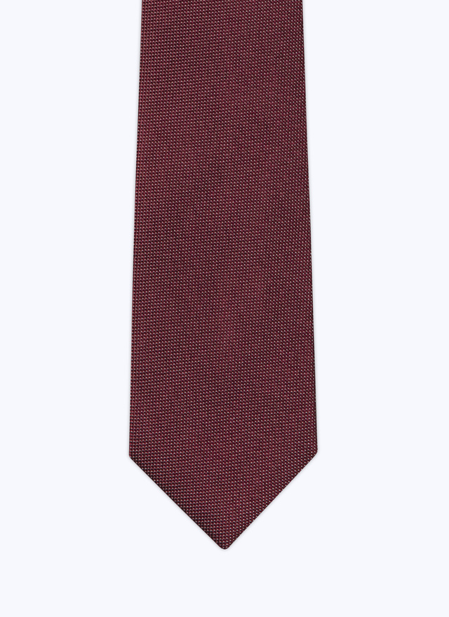 Cravate homme bordeaux jacquard de soie Fursac - F2OTIE-B213-74