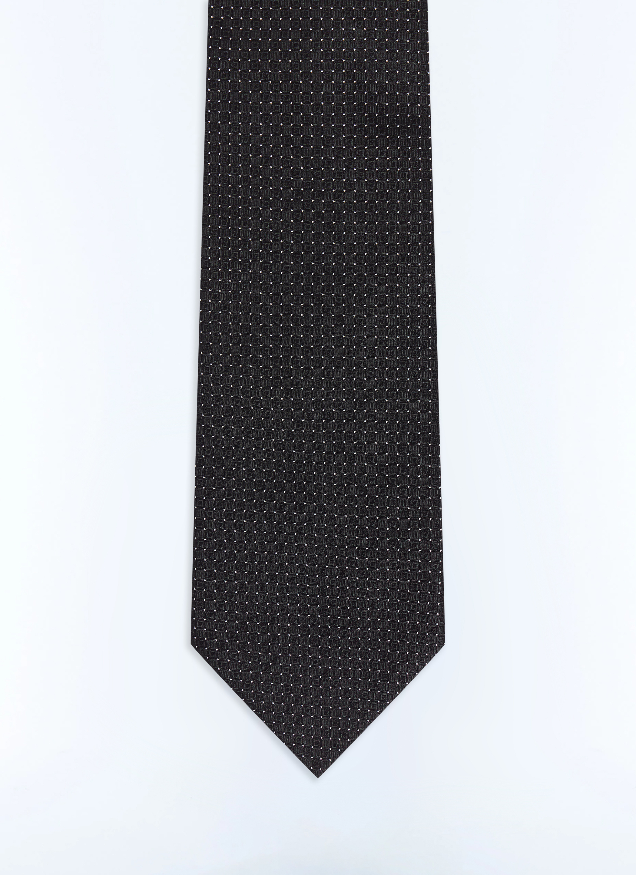 FURSAC - Cravate en jacquard de soie à pois - Homme - Taille Unique - Noir