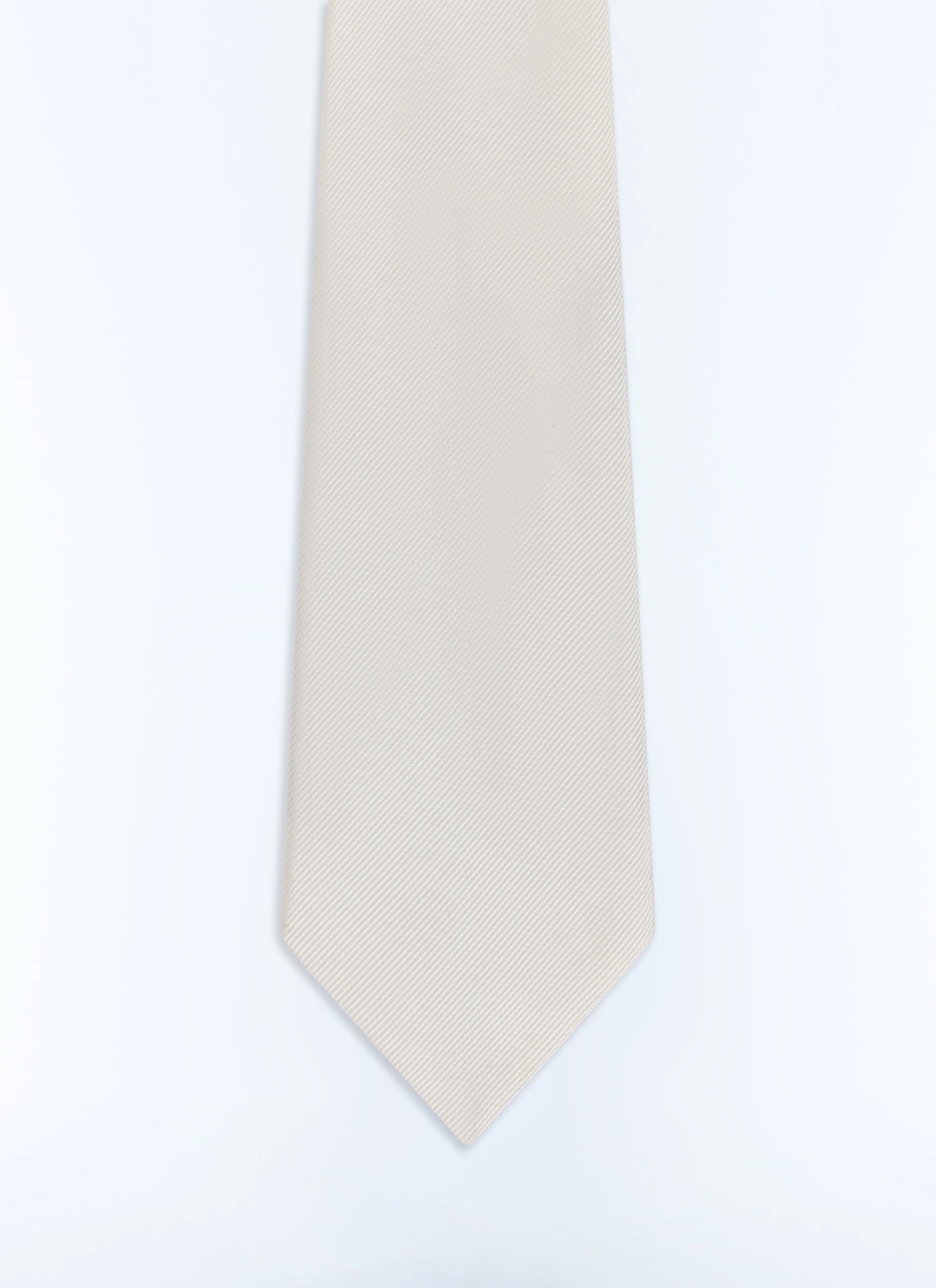 FURSAC - Cravate en soie unie - Homme - Taille Unique - Blanc