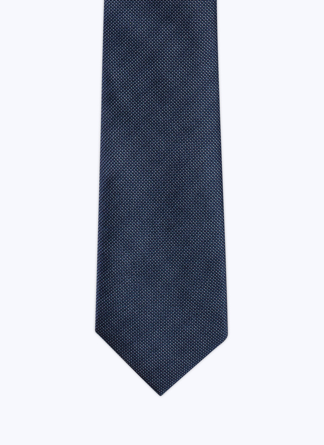 Cravate homme bleu marine micro armuré de soie Fursac - PERF2OTIE-B213/30