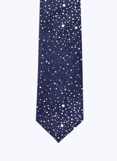 Cravate homme bleu marine satin de soie Fursac - F2OTIE-CR10-D030